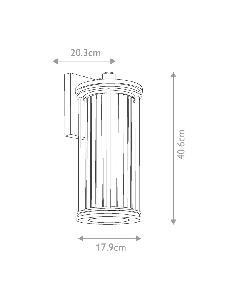 Elstead Lighting Średnia latarnia naścienna Barras - 1 źródło światła IP44 KL-BARRAS2-M-BK