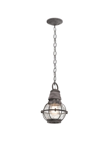 Elstead Lighting Small Bridge Point pendant lantern - 1 light source - Aged zinc IP44 KL-BRIDGEPOINT8S