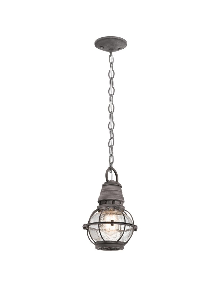 Outdoor pendant lamps - Elstead Lighting Small Bridge Point pendant lantern - 1 light source - Aged zinc IP44 KL-BRIDGEPOINT8S - product kolory-swiatla.pl 1