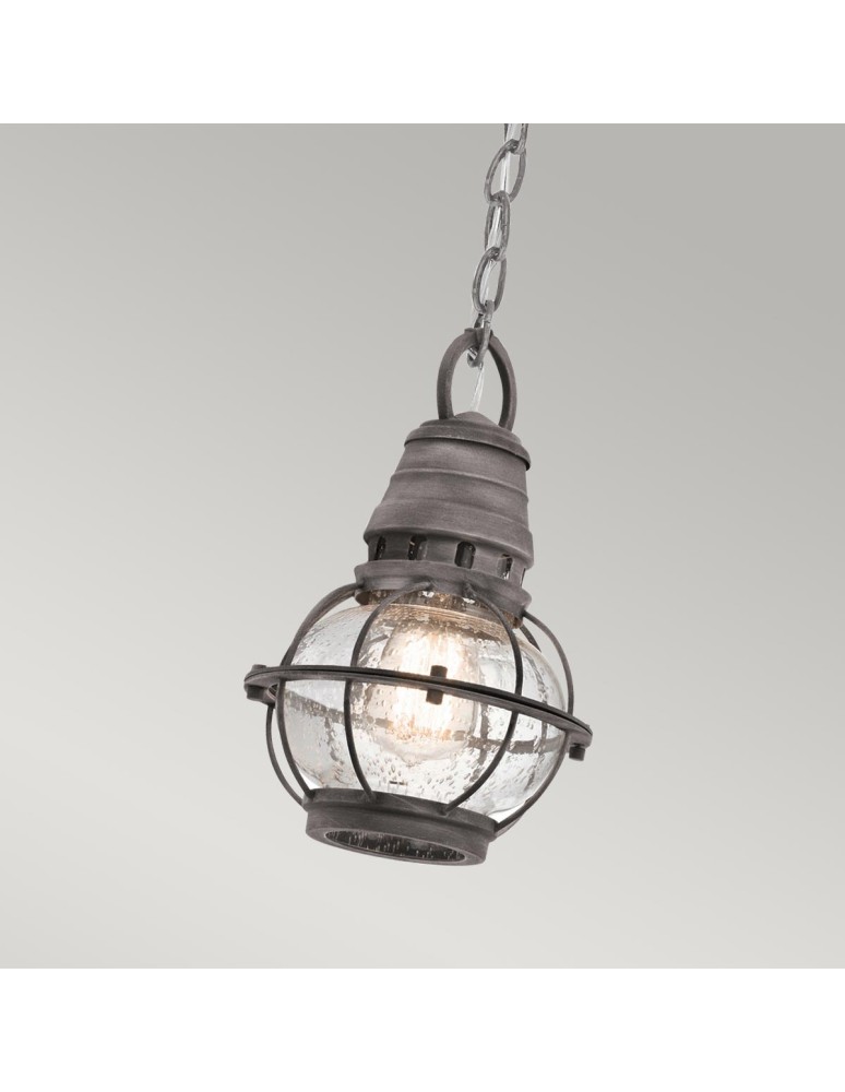 Outdoor pendant lamps - Elstead Lighting Small Bridge Point pendant lantern - 1 light source - Aged zinc IP44 KL-BRIDGEPOINT8S - product kolory-swiatla.pl 3