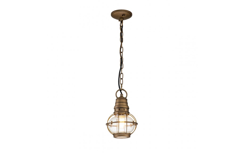 Elstead Lighting Mała latarnia wisząca Bridge Point - 1 źródło światła - Naturalny mosiądz IP44 KL-BRIDGEPOINT8S-NBR