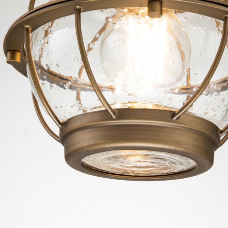 Elstead Lighting Mała latarnia wisząca Bridge Point - 1 źródło światła - Naturalny mosiądz IP44 KL-BRIDGEPOINT8S-NBR