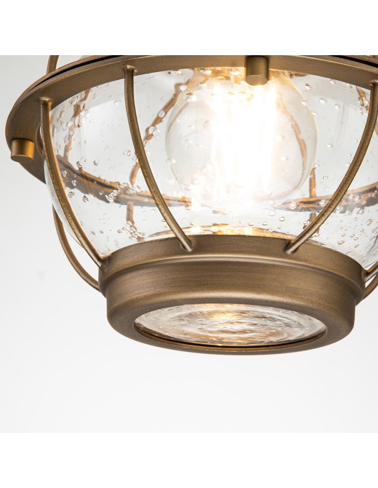 Outdoor pendant lamps - Elstead Lighting Small Bridge Point pendant lantern - 1 light source - Natural brass IP44 KL-BRIDGEPOINT8S-NBR - product kolory-swiatla.pl 3