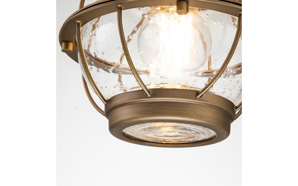 Elstead Lighting Mała latarnia wisząca Bridge Point - 1 źródło światła - Naturalny mosiądz IP44 KL-BRIDGEPOINT8S-NBR