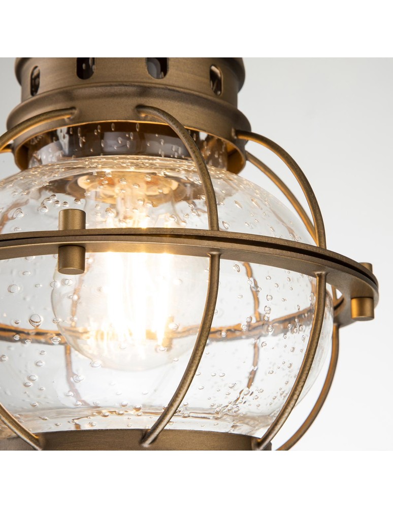 Outdoor pendant lamps - Elstead Lighting Small Bridge Point pendant lantern - 1 light source - Natural brass IP44 KL-BRIDGEPOINT8S-NBR - product kolory-swiatla.pl 5