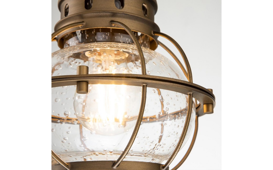 Elstead Lighting Mała latarnia wisząca Bridge Point - 1 źródło światła - Naturalny mosiądz IP44 KL-BRIDGEPOINT8S-NBR
