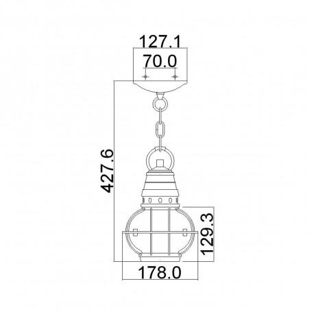 Elstead Lighting Mała latarnia wisząca Bridge Point - 1 źródło światła - Naturalny mosiądz IP44 KL-BRIDGEPOINT8S-NBR