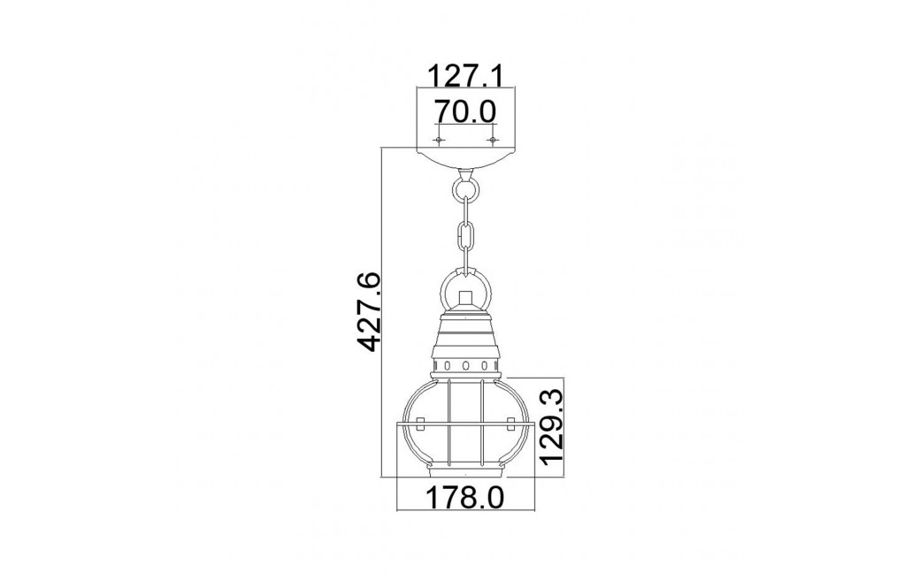 Elstead Lighting Mała latarnia wisząca Bridge Point - 1 źródło światła - Naturalny mosiądz IP44 KL-BRIDGEPOINT8S-NBR