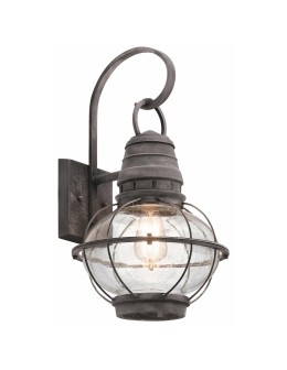 Elstead Lighting Duża latarnia naścienna Bridge Point - 1 źródło światła - Postarzany cynk IP44 KL-BRIDGEPOINT-L