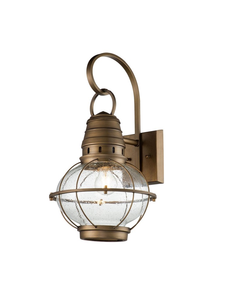 Outdoor wall lamps - Elstead Lighting Large Bridge Point wall lantern - 1 light source - Natural brass IP44 KL-BRIDGEPOINT-L-NBR - product kolory-swiatla.pl 1