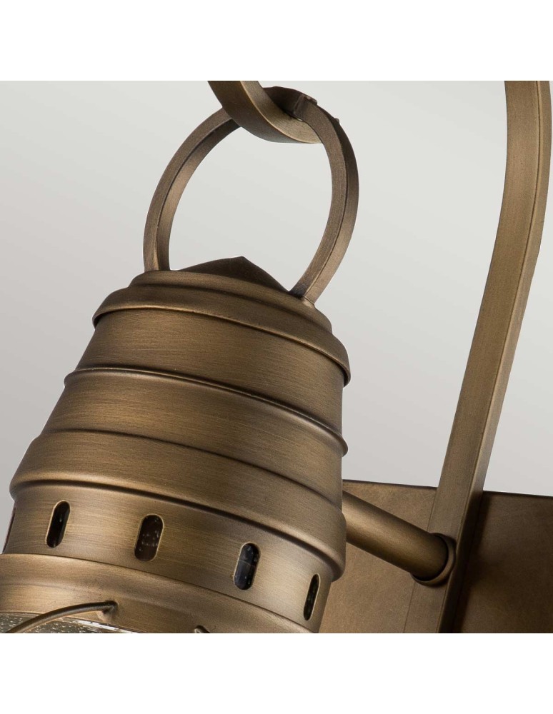 Elstead Lighting Duża latarnia naścienna Bridge Point - 1 źródło światła - Naturalny mosiądz IP44 KL-BRIDGEPOINT-L-NBR