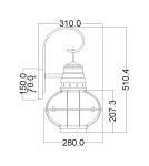 Elstead Lighting Duża latarnia naścienna Bridge Point - 1 źródło światła - Naturalny mosiądz IP44 KL-BRIDGEPOINT-L-NBR