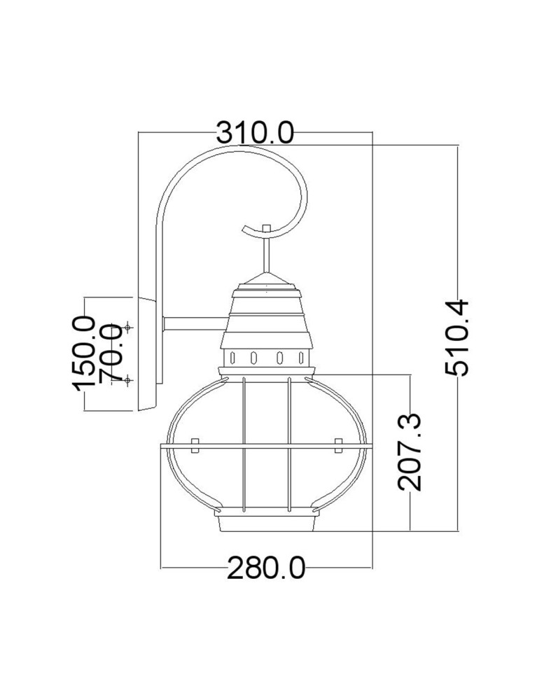 Elstead Lighting Duża latarnia naścienna Bridge Point - 1 źródło światła - Naturalny mosiądz IP44 KL-BRIDGEPOINT-L-NBR