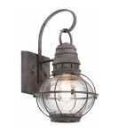 Elstead Lighting Średnia latarnia naścienna Bridge Point - 1 źródło światła - Postarzany cynk IP44 KL-BRIDGEPOINT-M