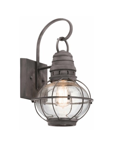 Elstead Lighting Bridge Point medium wall lantern - 1 light source - Aged zinc IP44 KL-BRIDGEPOINT-M