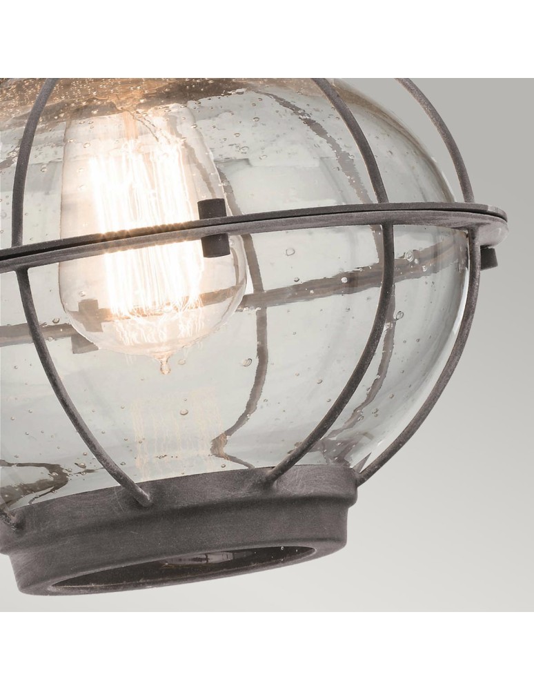 Elstead Lighting Średnia latarnia naścienna Bridge Point - 1 źródło światła - Postarzany cynk IP44 KL-BRIDGEPOINT-M