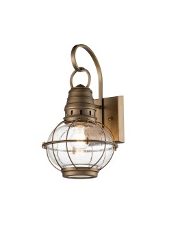 Elstead Lighting Bridge Point medium wall lantern - 1 light source - Natural brass IP44 KL-BRIDGEPOINT-M-NB