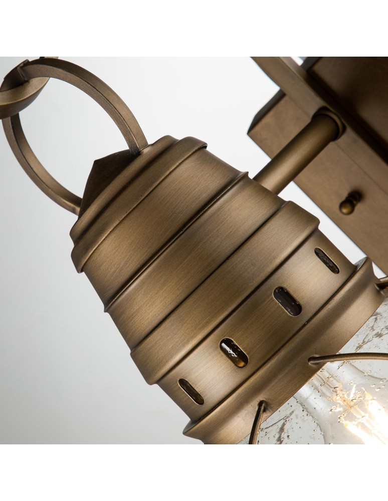 Elstead Lighting Średnia latarnia naścienna Bridge Point - 1 źródło światła - Naturalny mosiądz IP44 KL-BRIDGEPOINT-M-NB