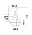 Elstead Lighting Średnia latarnia naścienna Bridge Point - 1 źródło światła - Naturalny mosiądz IP44 KL-BRIDGEPOINT-M-NB