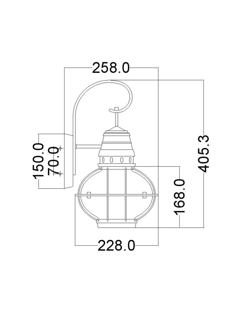 Elstead Lighting Średnia latarnia naścienna Bridge Point - 1 źródło światła - Naturalny mosiądz IP44 KL-BRIDGEPOINT-M-NB