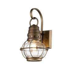 Elstead Lighting Mała latarnia naścienna Bridge Point - 1 źródło światła - Naturalny mosiądz IP44 KL-BRIDGEPOINT-S-NBR