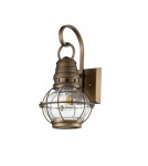 Elstead Lighting Mała latarnia naścienna Bridge Point - 1 źródło światła - Naturalny mosiądz IP44 KL-BRIDGEPOINT-S-NBR