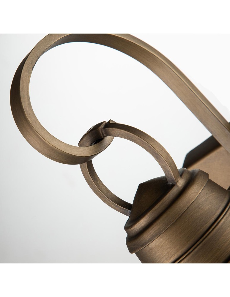 Elstead Lighting Mała latarnia naścienna Bridge Point - 1 źródło światła - Naturalny mosiądz IP44 KL-BRIDGEPOINT-S-NBR