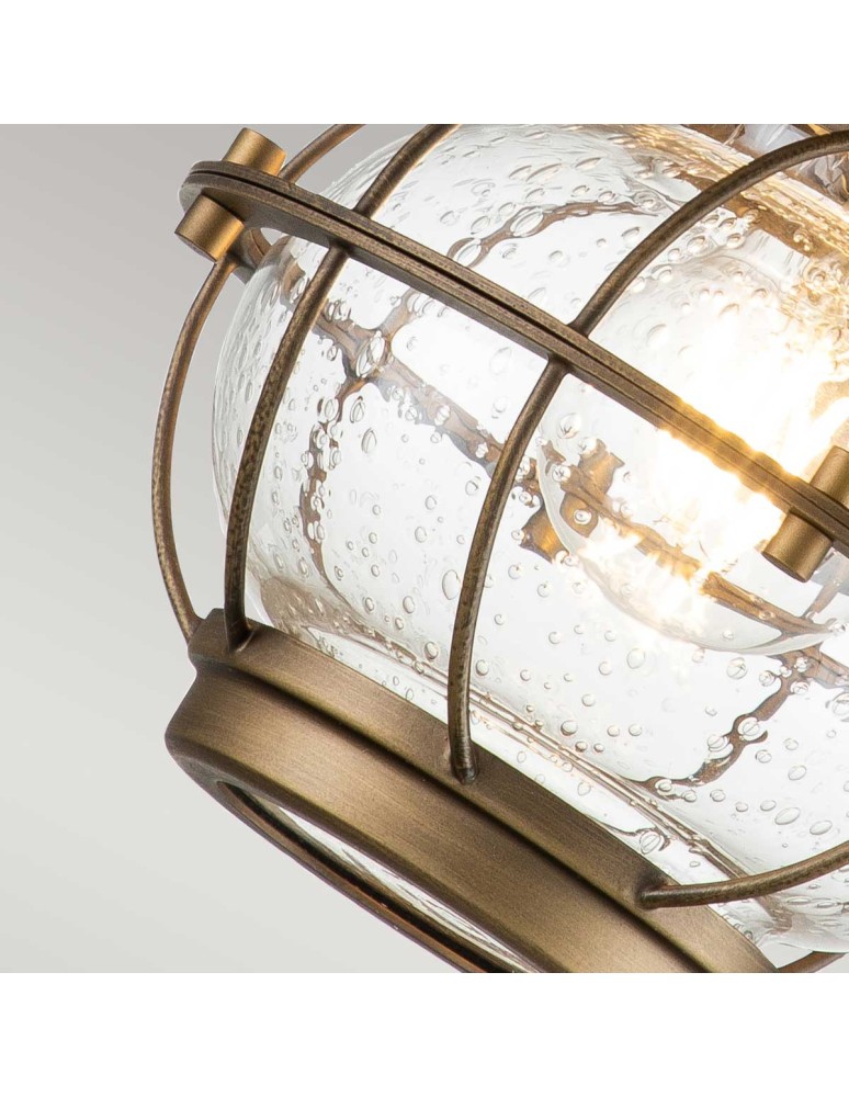 Elstead Lighting Mała latarnia naścienna Bridge Point - 1 źródło światła - Naturalny mosiądz IP44 KL-BRIDGEPOINT-S-NBR