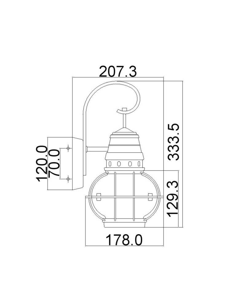 Elstead Lighting Mała latarnia naścienna Bridge Point - 1 źródło światła - Naturalny mosiądz IP44 KL-BRIDGEPOINT-S-NBR
