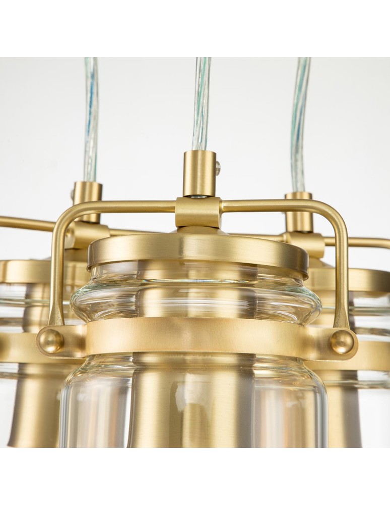 Elstead Lighting Lampa wisząca Brinley - 3 źródła światła - Szczotkowany mosiądz KL-BRINLEY3-BB