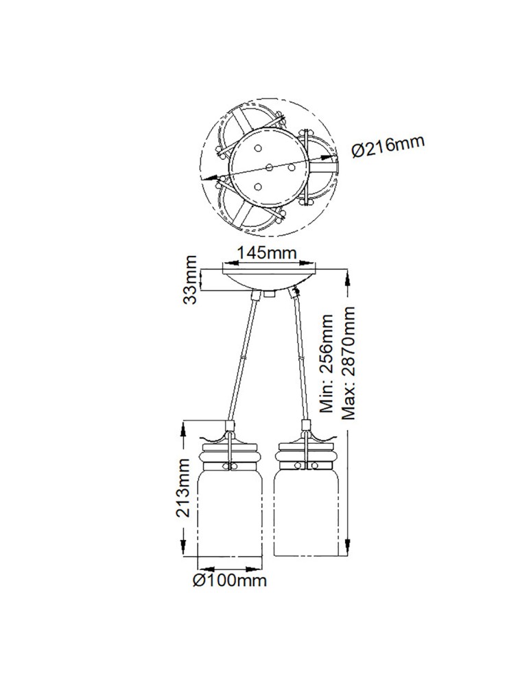 Elstead Lighting Lampa wisząca Brinley - 3 źródła światła - Szczotkowany mosiądz KL-BRINLEY3-BB