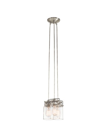 Elstead Lighting Lampa wisząca Brinley - 3 źródła światła - Szczotkowany nikiel KL-BRINLEY3-NI