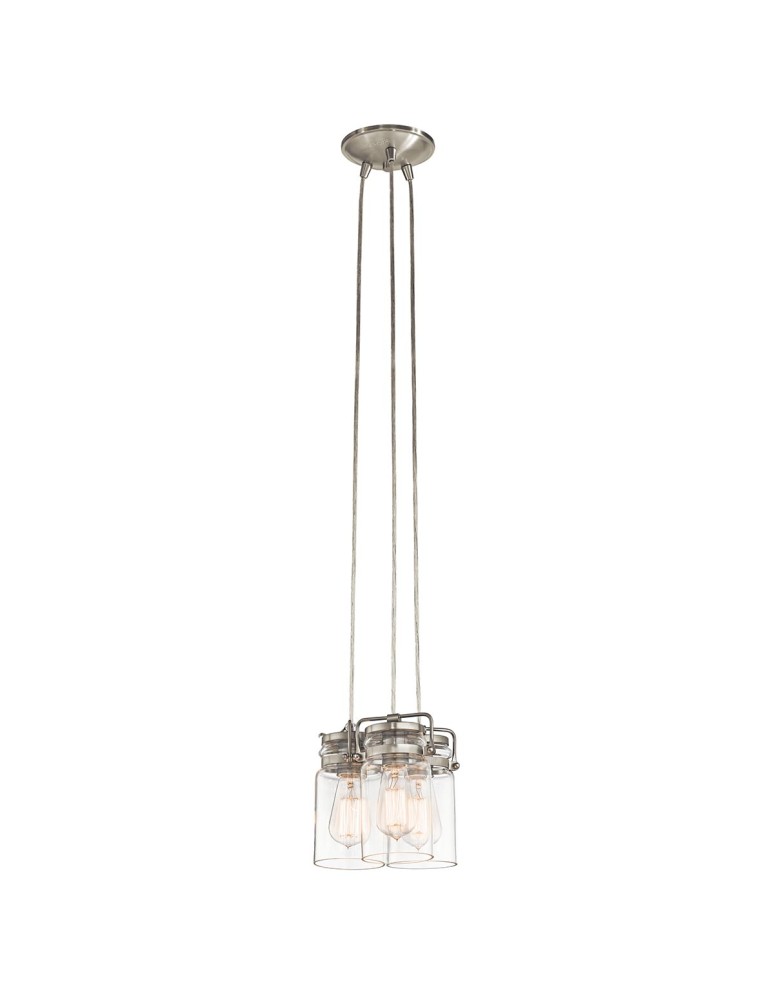 Pendant lamps - Elstead Lighting Brinley pendant lamp - 3 light sources - Brushed nickel KL-BRINLEY3-NI - product kolory-swiatla.pl 1