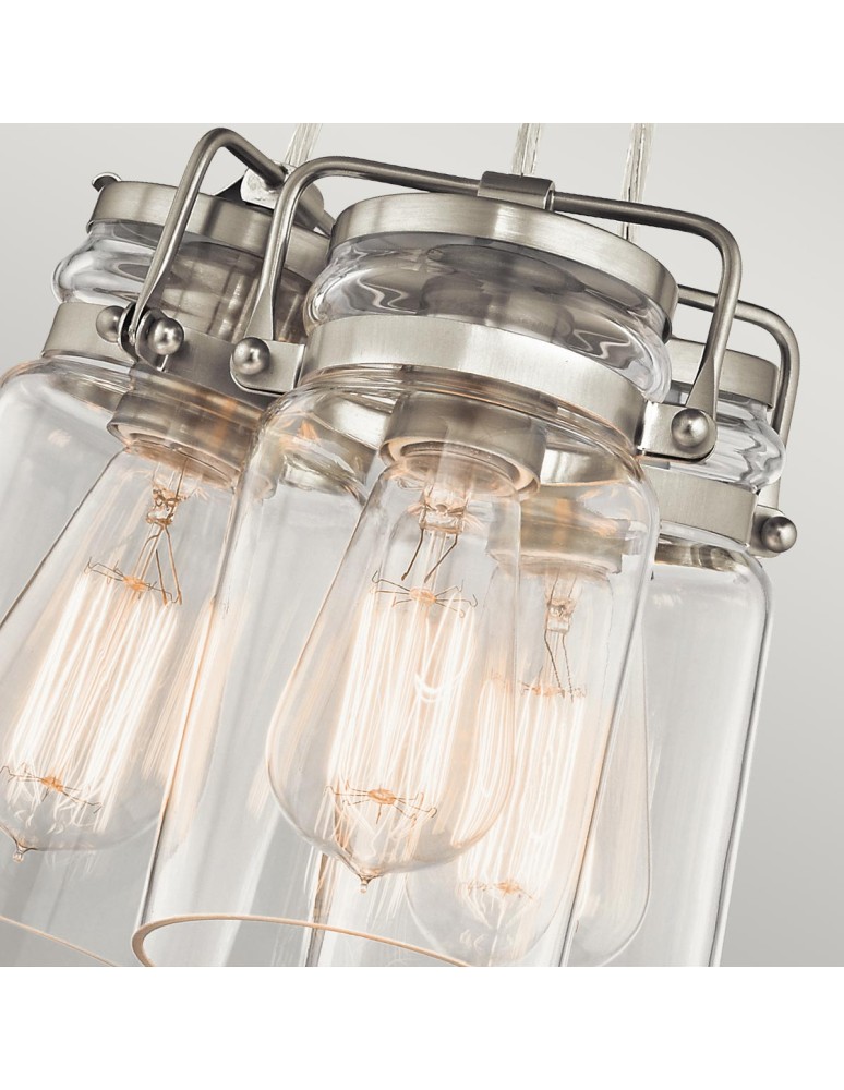 Elstead Lighting Lampa wisząca Brinley - 3 źródła światła - Szczotkowany nikiel KL-BRINLEY3-NI