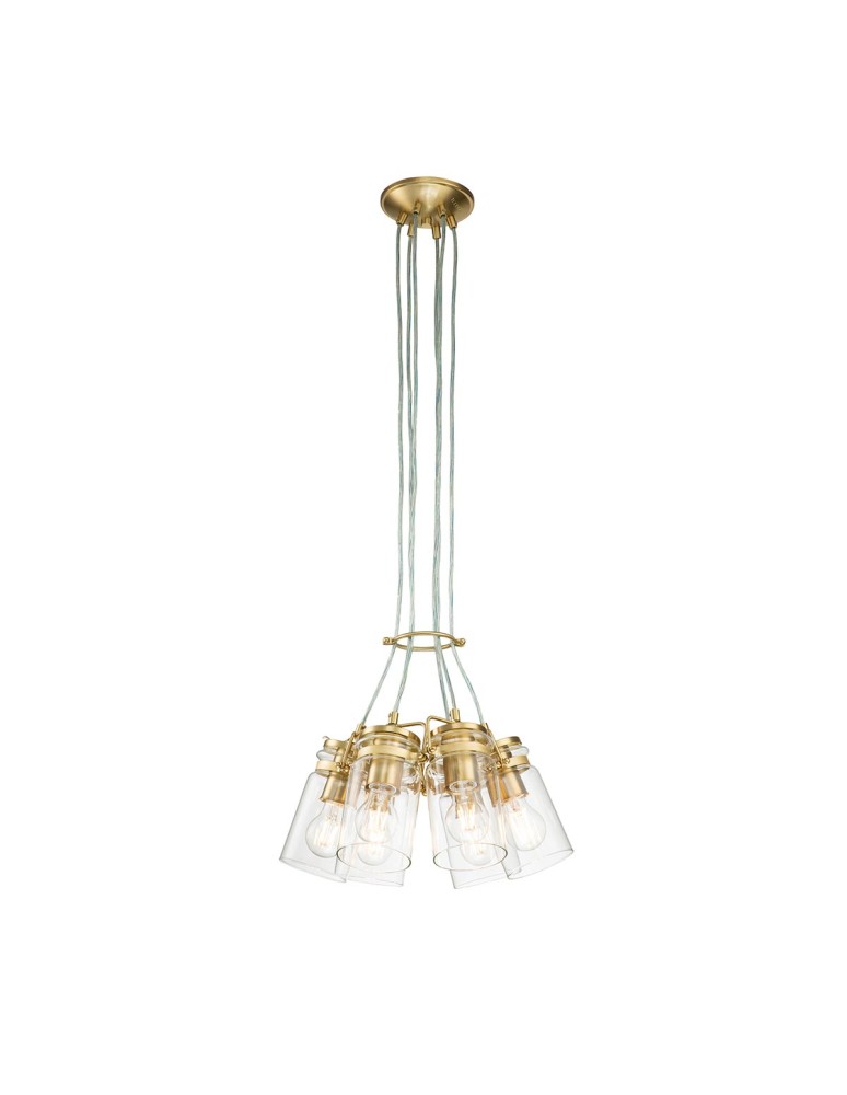 Elstead Lighting Lampa wisząca Brinley - 6 źródeł światła - Szczotkowany mosiądz KL-BRINLEY6-BB