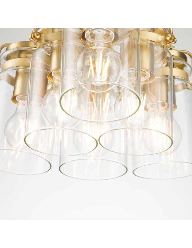 Elstead Lighting Lampa wisząca Brinley - 6 źródeł światła - Szczotkowany mosiądz KL-BRINLEY6-BB