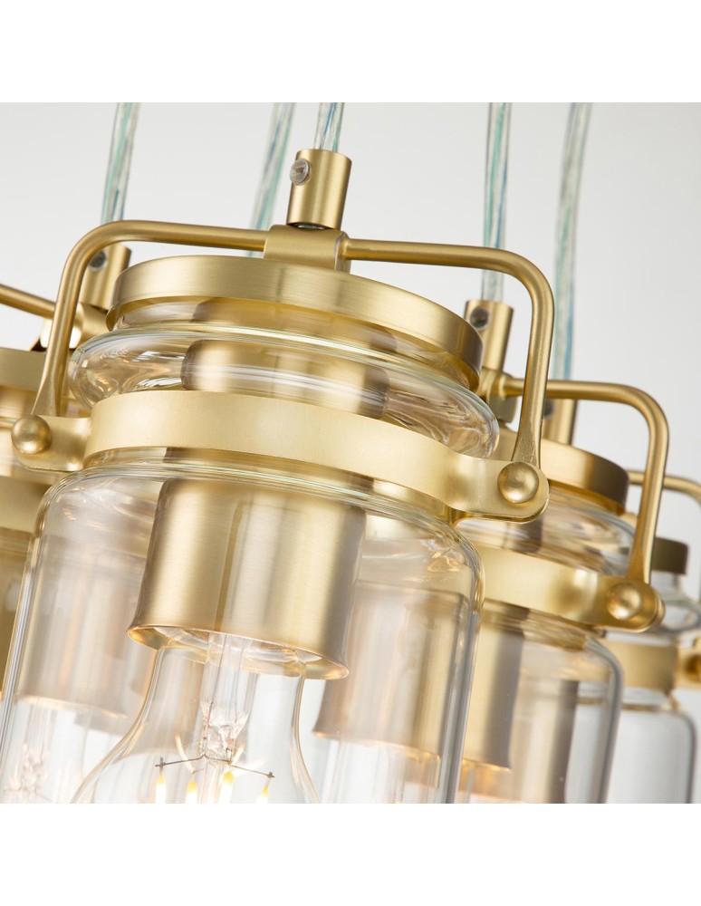 Elstead Lighting Lampa wisząca Brinley - 6 źródeł światła - Szczotkowany mosiądz KL-BRINLEY6-BB
