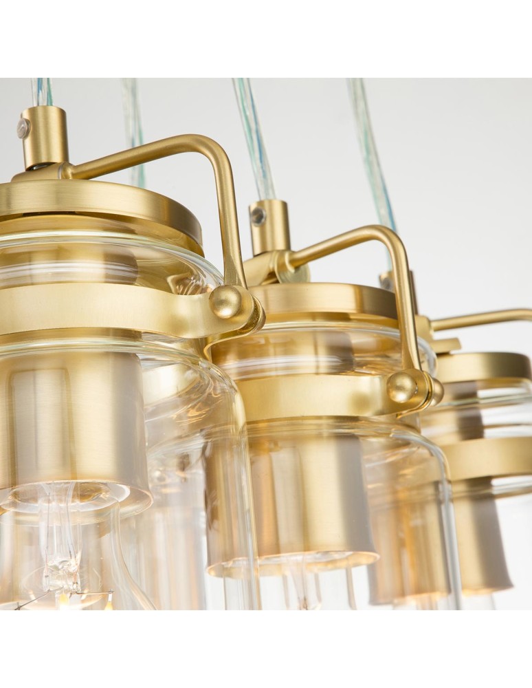 Elstead Lighting Lampa wisząca Brinley - 6 źródeł światła - Szczotkowany mosiądz KL-BRINLEY6-BB