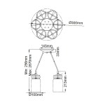 Elstead Lighting Lampa wisząca Brinley - 6 źródeł światła - Szczotkowany mosiądz KL-BRINLEY6-BB