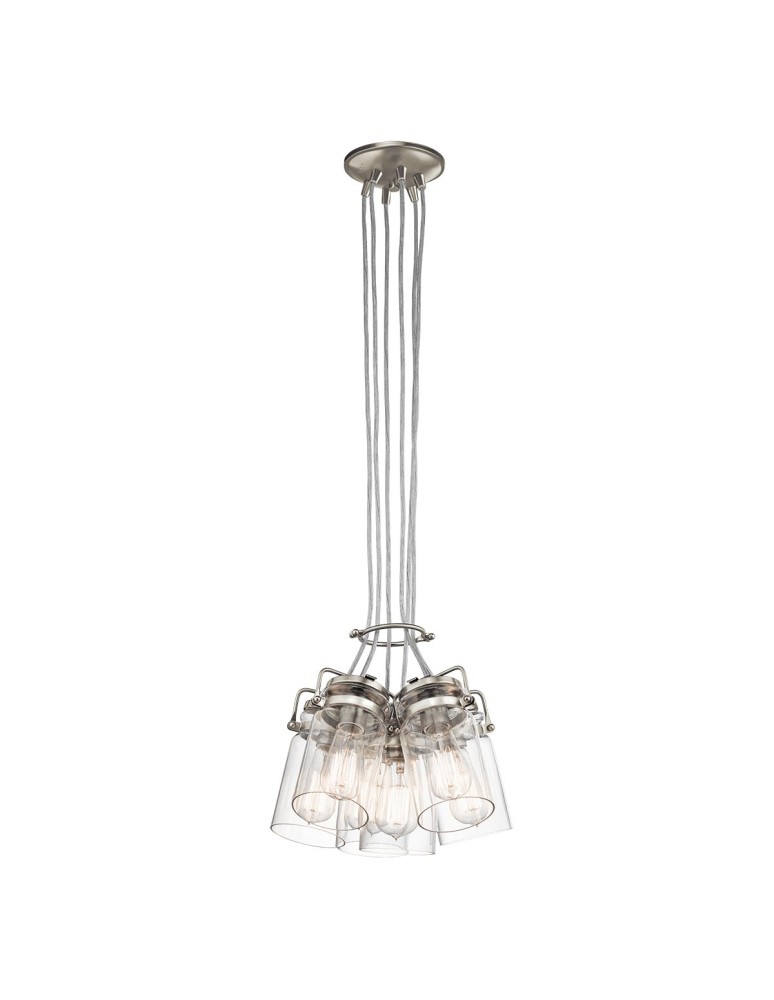 Pendant lamps - Elstead Lighting Brinley pendant lamp - 6 light sources - Brushed nickel KL-BRINLEY6-NI - product kolory-swiatla.pl 2