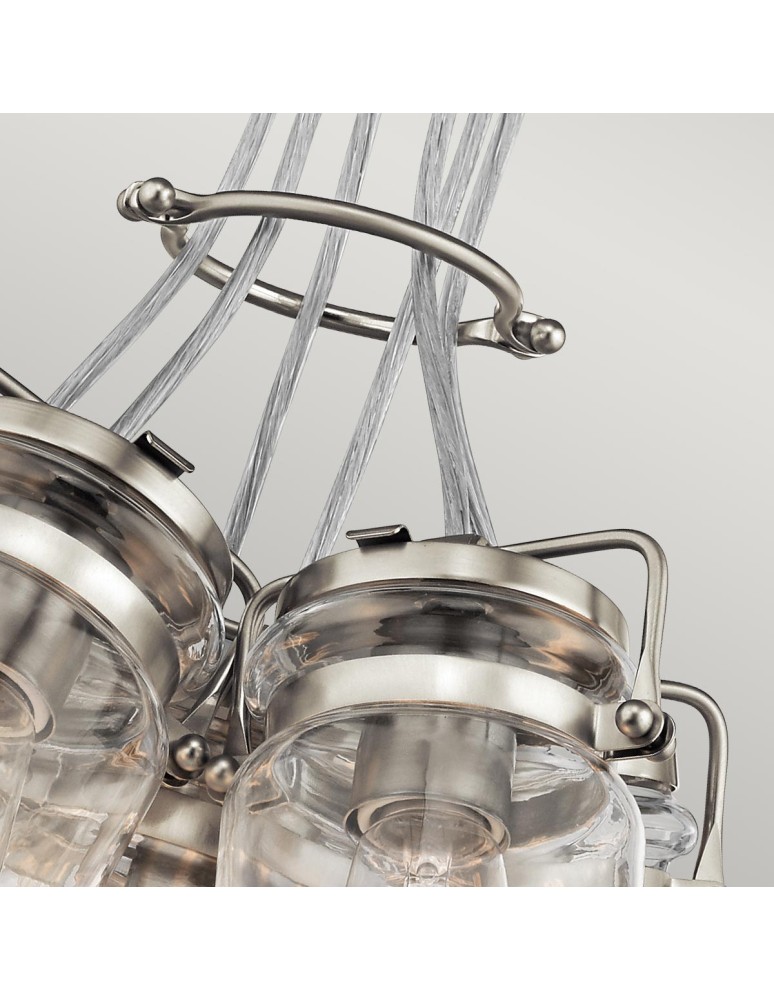 Elstead Lighting Lampa wisząca Brinley - 6 źródeł światła - Szczotkowany nikiel KL-BRINLEY6-NI