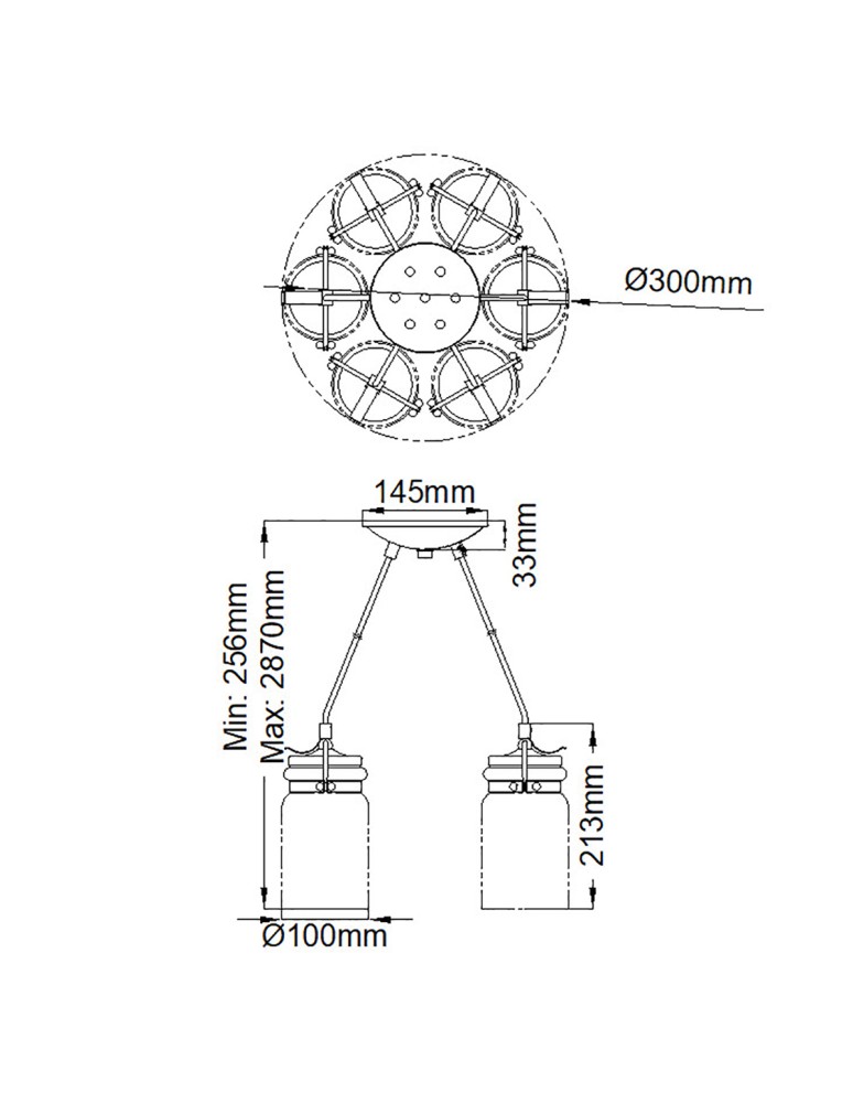 Elstead Lighting Lampa wisząca Brinley - 6 źródeł światła - Szczotkowany nikiel KL-BRINLEY6-NI
