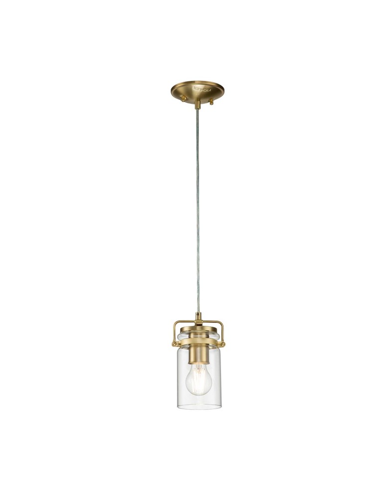 Pendant lamps - Elstead Lighting Brinley small pendant lamp - 1 light source - Brushed brass KL-BRINLEY-MP-BB - product kolory-swiatla.pl 1