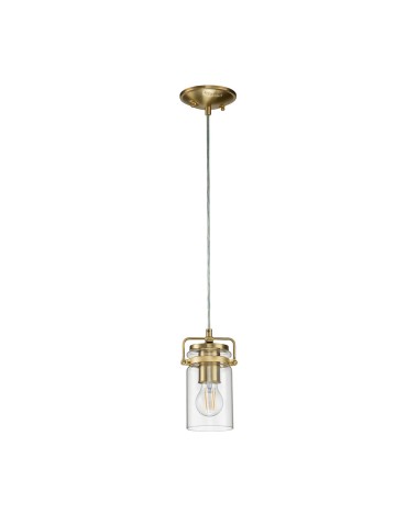 Elstead Lighting Brinley small pendant lamp - 1 light source - Brushed brass KL-BRINLEY-MP-BB - product 2