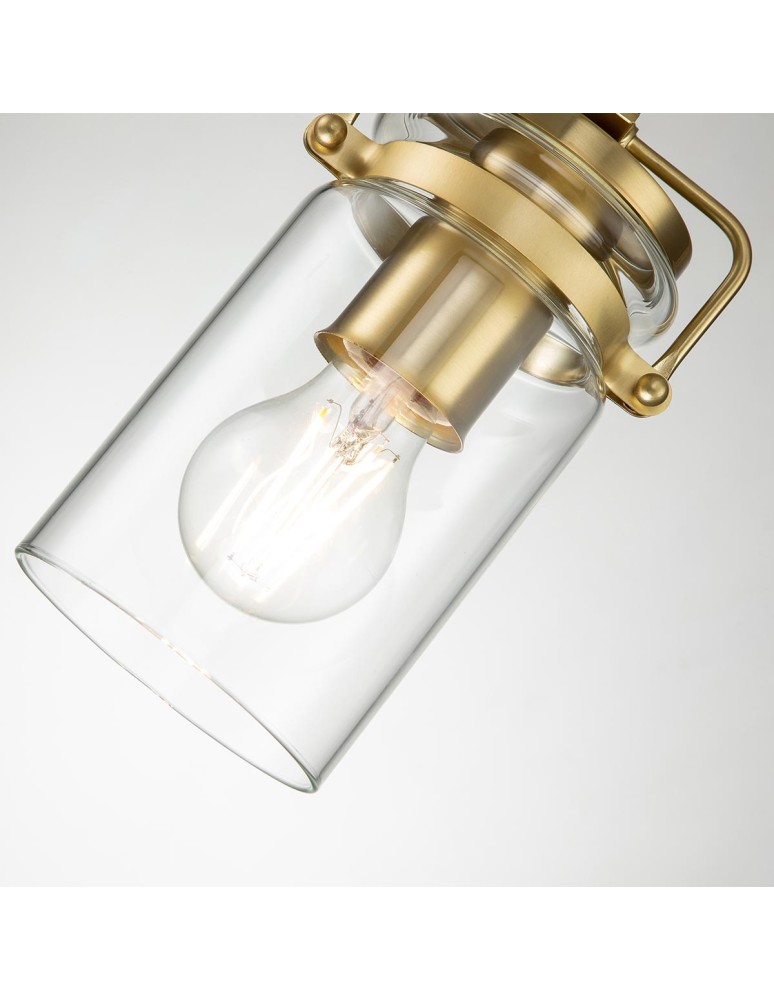 Elstead Lighting Mała lampa wisząca Brinley - 1 źródło światła - Szczotkowany mosiądz KL-BRINLEY-MP-BB Elstead Lighting Mała lampa wisząca Brinley - 1 źródło światła - Szczotkowany mosiądz KL-BRINLEY-MP-BB