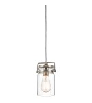 Pendant lamps - Elstead Lighting Brinley small pendant lamp - 1 light source - Brushed nickel KL-BRINLEY-MP-NI - product 1