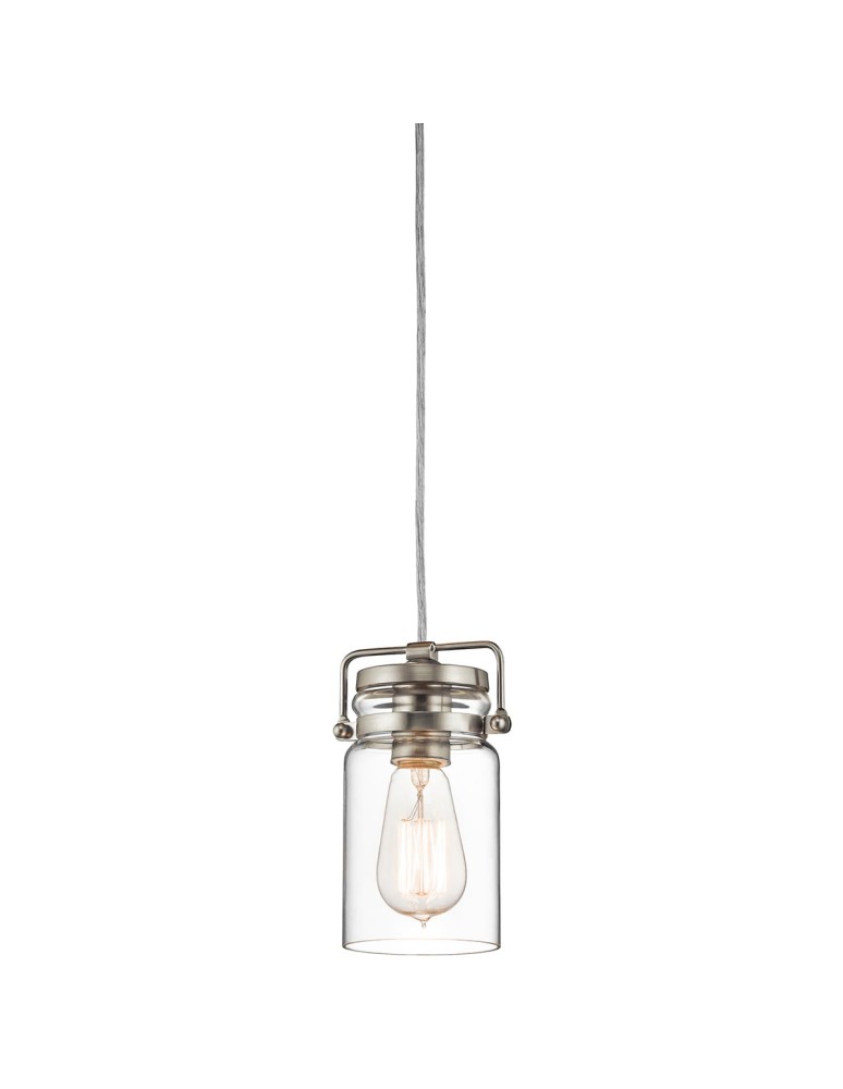 Pendant lamps - Elstead Lighting Brinley small pendant lamp - 1 light source - Brushed nickel KL-BRINLEY-MP-NI - product kolory-swiatla.pl 1