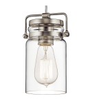 Elstead Lighting Mała lampa wisząca Brinley - 1 źródło światła - Szczotkowany nikiel KL-BRINLEY-MP-NI Elstead Lighting Mała lampa wisząca Brinley - 1 źródło światła - Szczotkowany nikiel KL-BRINLEY-MP-NI