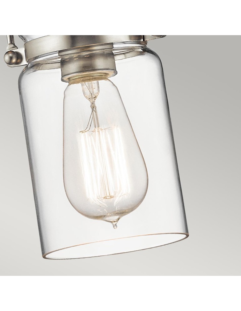 Elstead Lighting Mała lampa wisząca Brinley - 1 źródło światła - Szczotkowany nikiel KL-BRINLEY-MP-NI Elstead Lighting Mała lampa wisząca Brinley - 1 źródło światła - Szczotkowany nikiel KL-BRINLEY-MP-NI