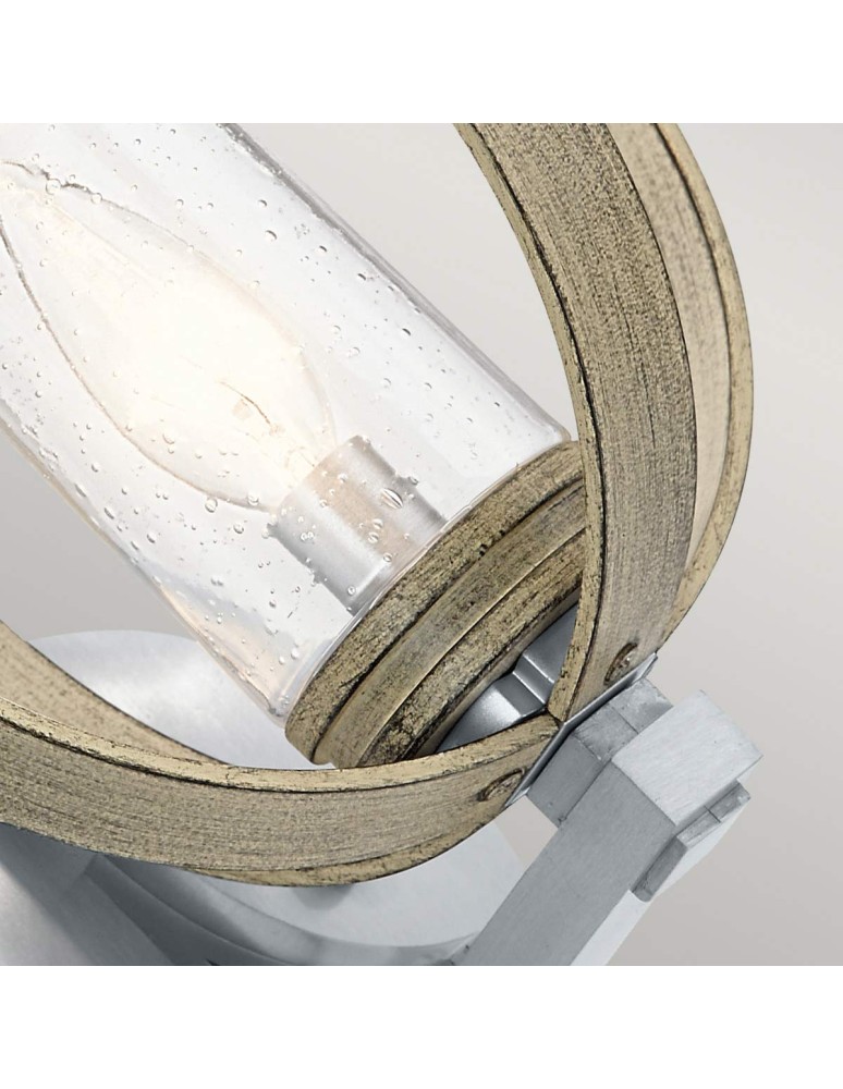 Elstead Lighting Latarnia naścienna Grand Bank - 1 źródło światła - Postarzana antyczna szarość / Szczotkowane aluminium